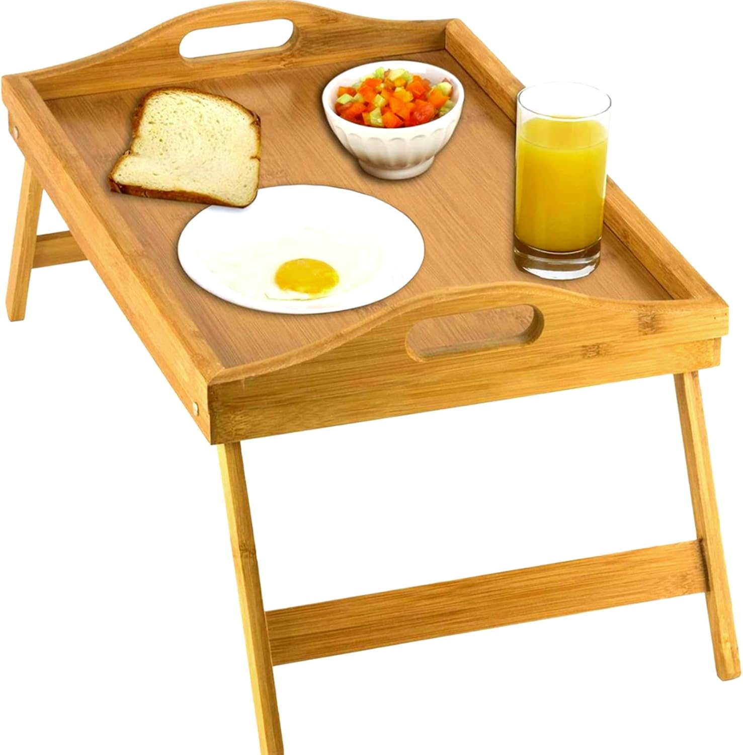 Versatile Bamboo Lap Tray with Foldable Legs