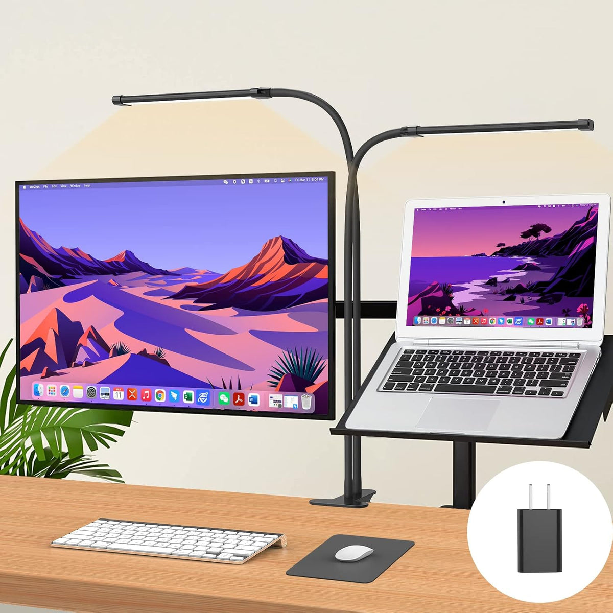 Clip-On Desk Lamp with 77 LEDs and 70 cm Flexible Neck