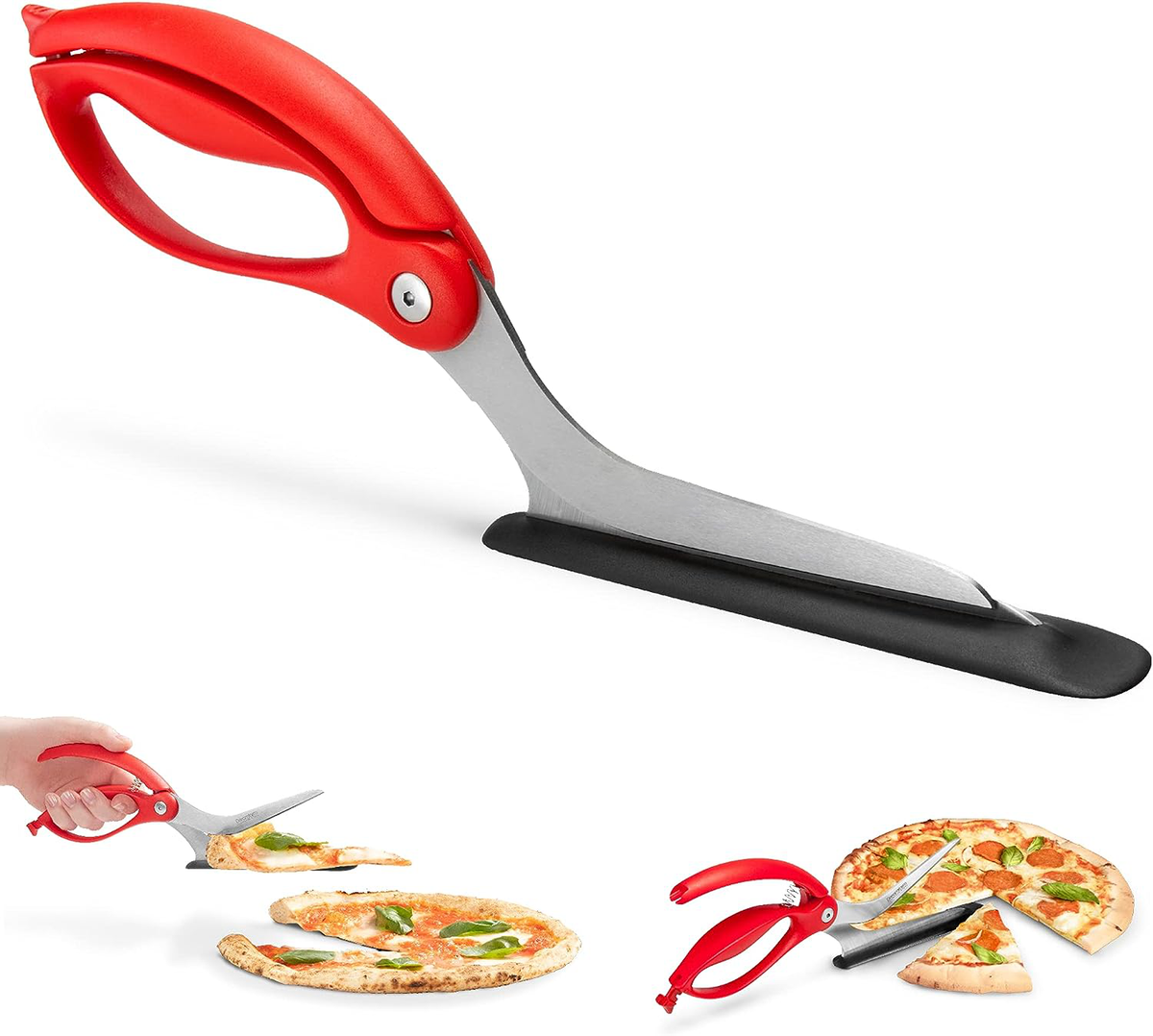 Precision Pizza Shears with Integrated Serving Tool