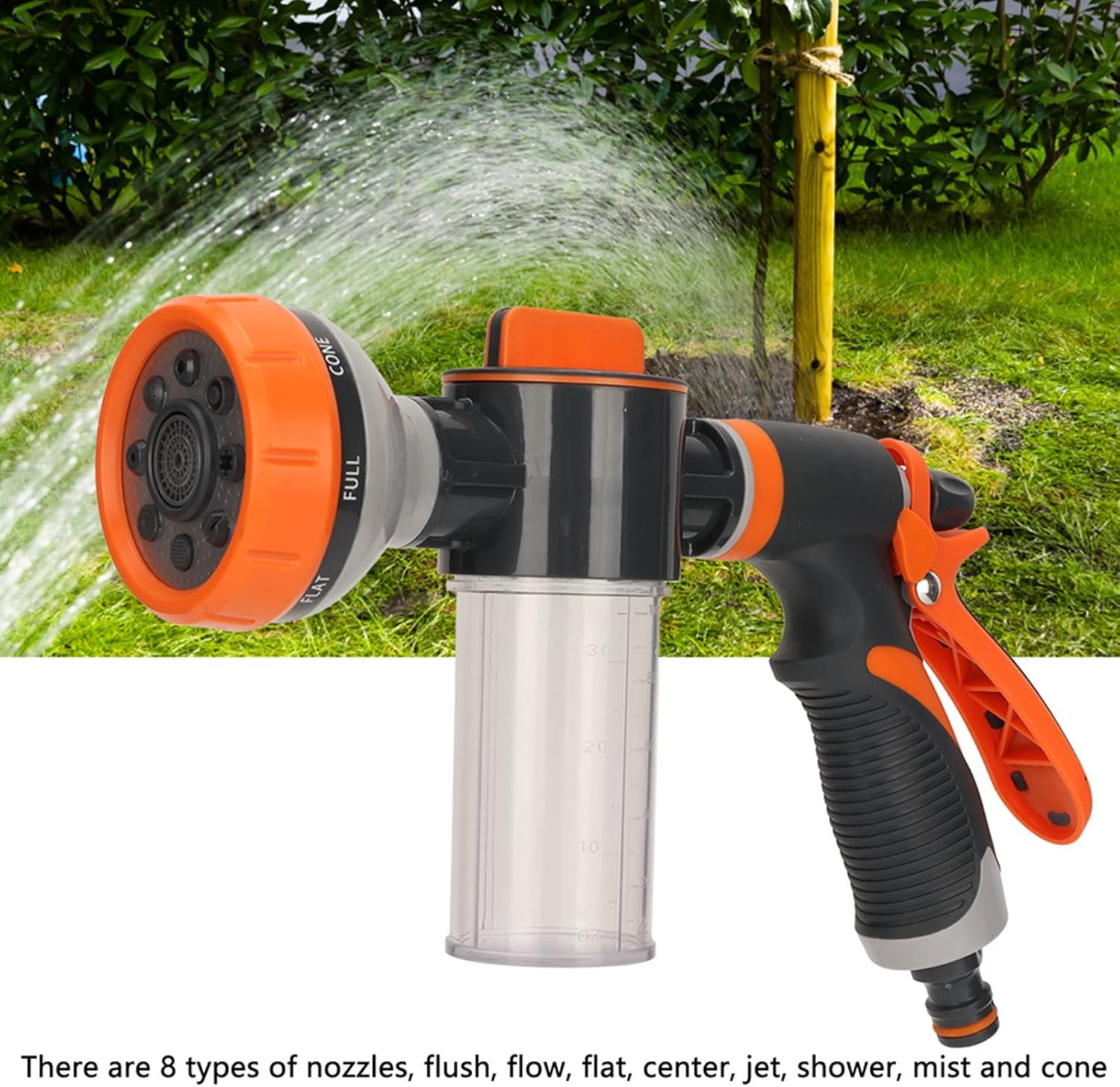 High-Pressure Handheld Shower with 8 Watering Foam Spray Modes