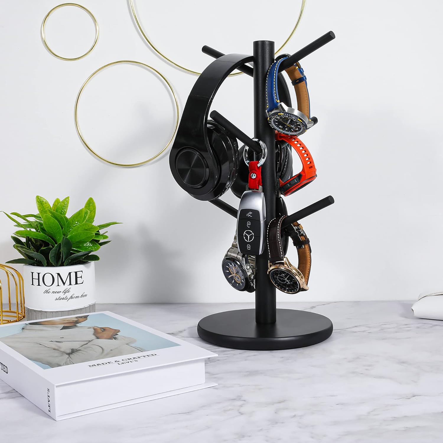 Elegant Wooden Mug Organizer Stand