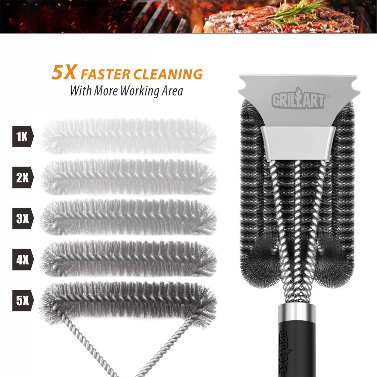 Ultimate Grill Cleaner with 360-Degree Bristle Action