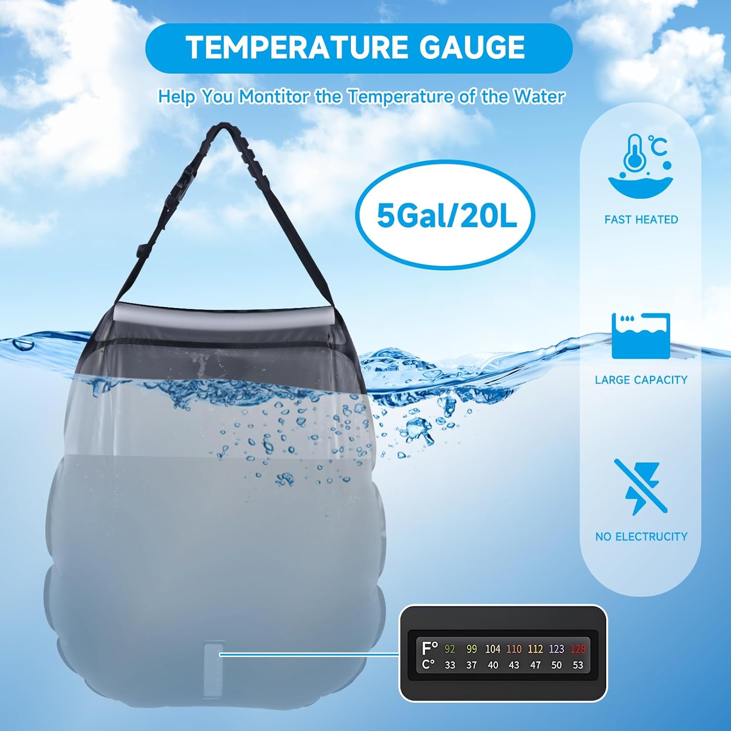 Eco-Friendly Solar Shower Bag for Outdoor Adventures