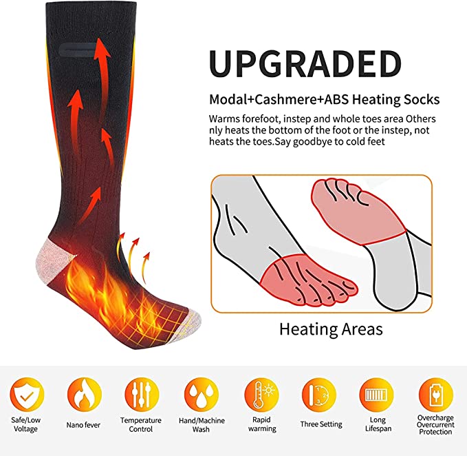 All-Weather Rechargeable Warmth Socks - 2 Pairs