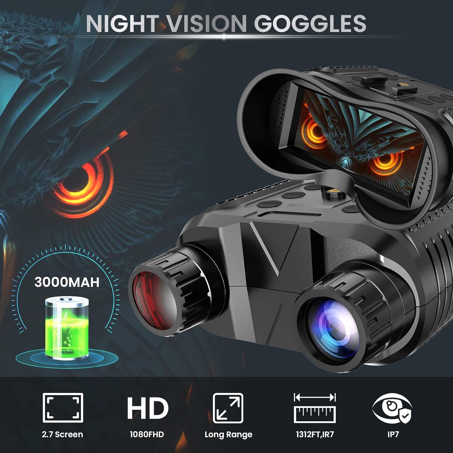 Immersive 3D Night Vision Binoculars with Built-in Camera