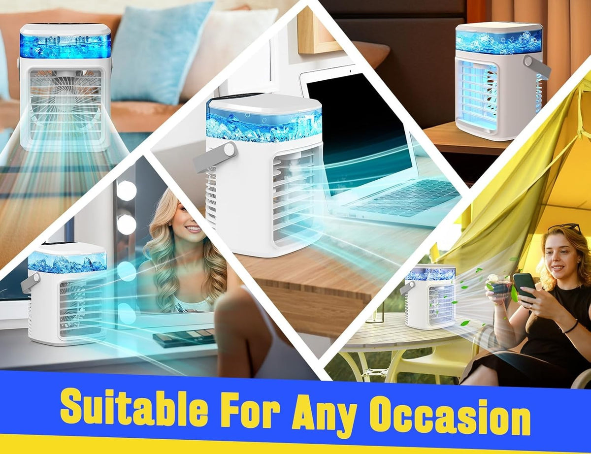 Compact Rechargeable Air Cooler with Mist and 3 Speed Settings