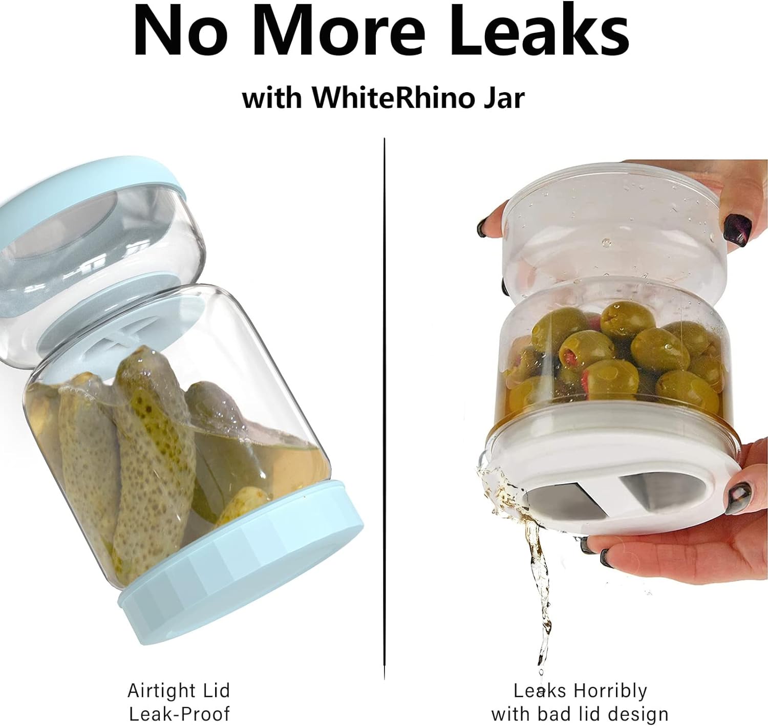 Innovative Glass Pickle Dispenser with Strainer Feature