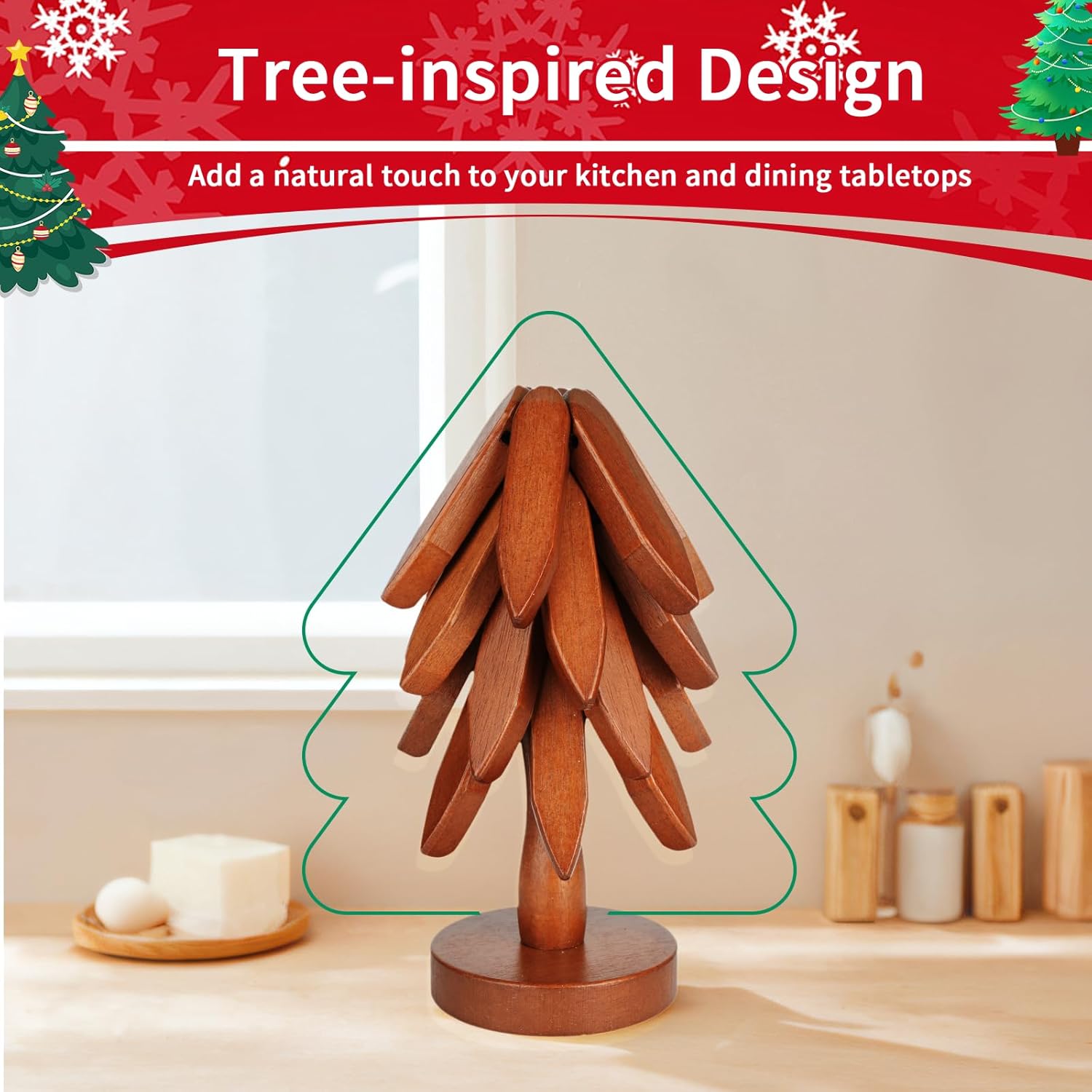 Artistic Wooden Heat Protectors for Serving Dishes