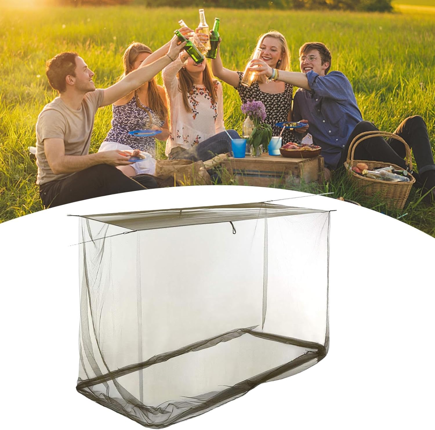 Rectangular Insect Mesh Canopy for Outdoor Use
