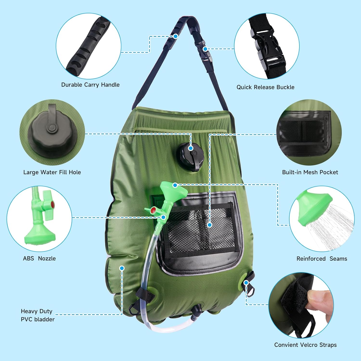 Eco-Friendly Solar Shower Bag for Outdoor Adventures