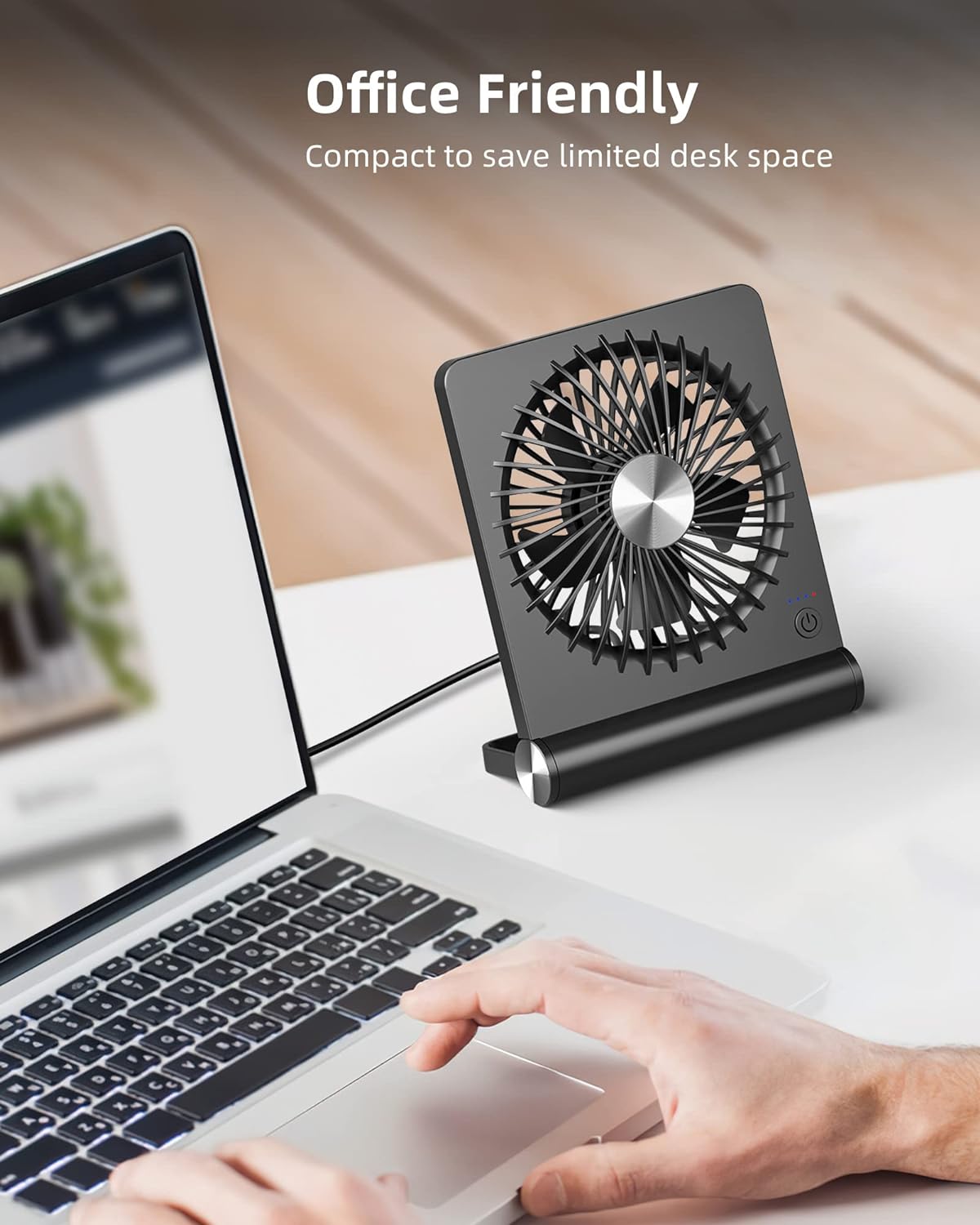 Whisper Breeze Compact Desk Fan