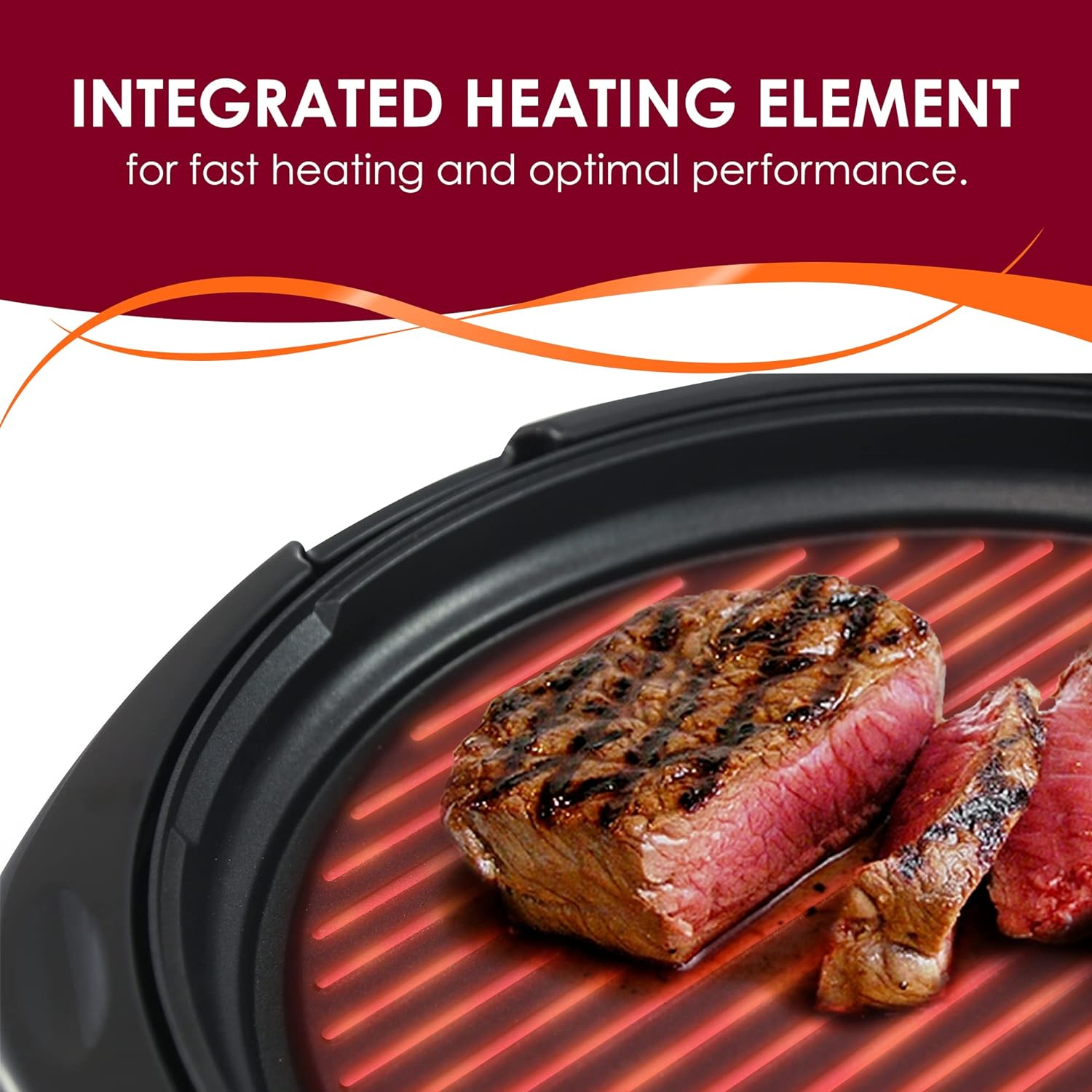Indoor Nonstick Electric Griddle with Adjustable Heat