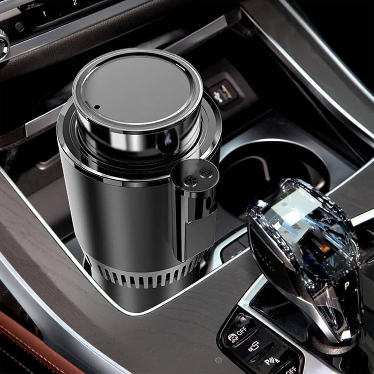 Dual-Temp Car Beverage Holder for Hot and Cold Drinks