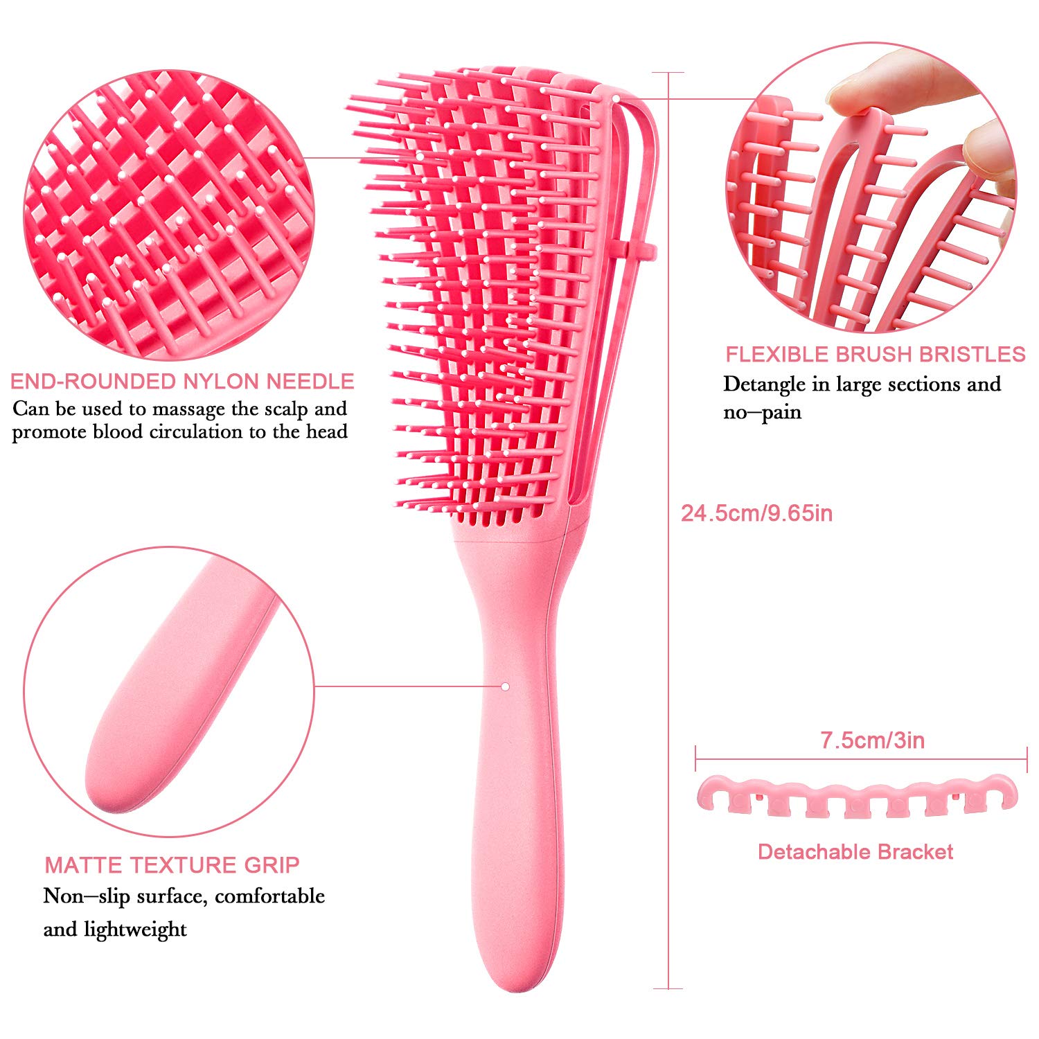 Pair of Effortless Detangling Brushes for Textured Hair