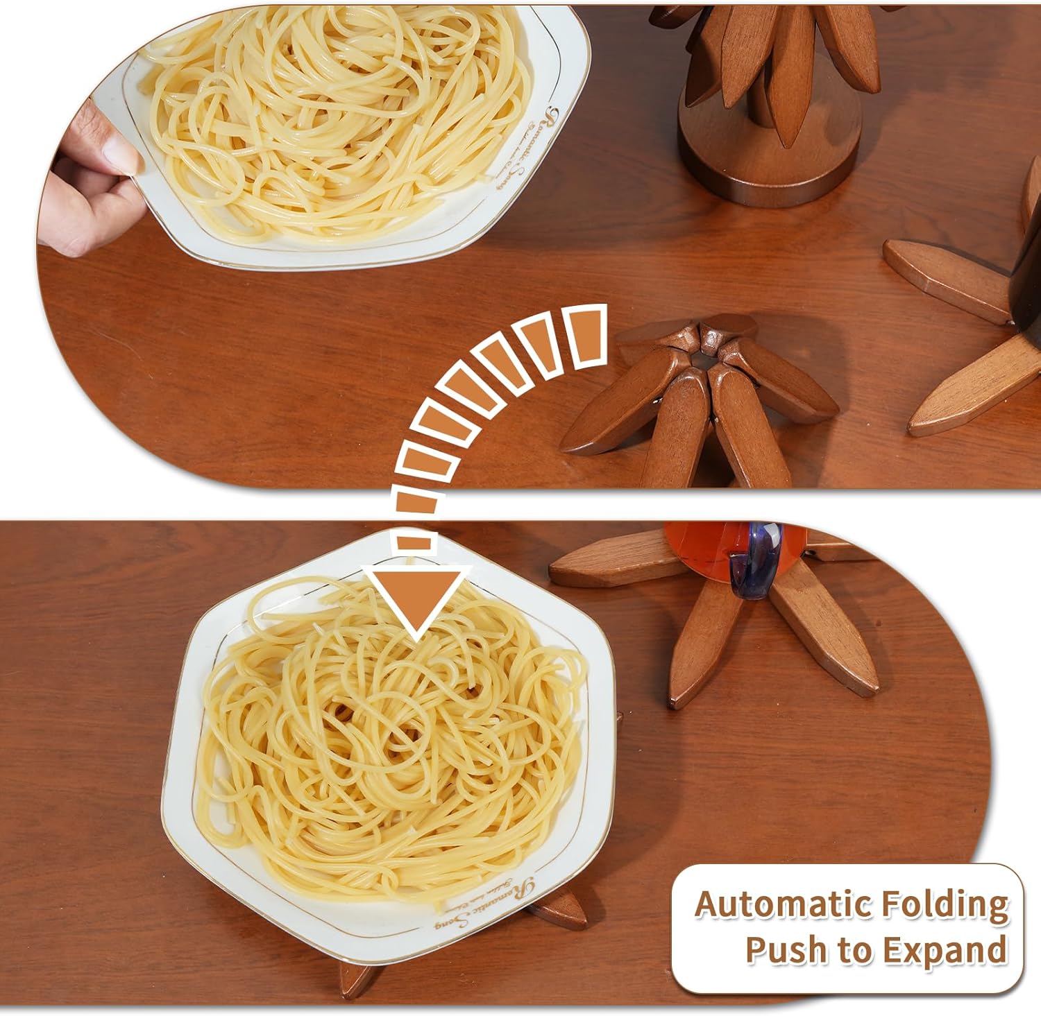 Artistic Wooden Heat Protectors for Serving Dishes