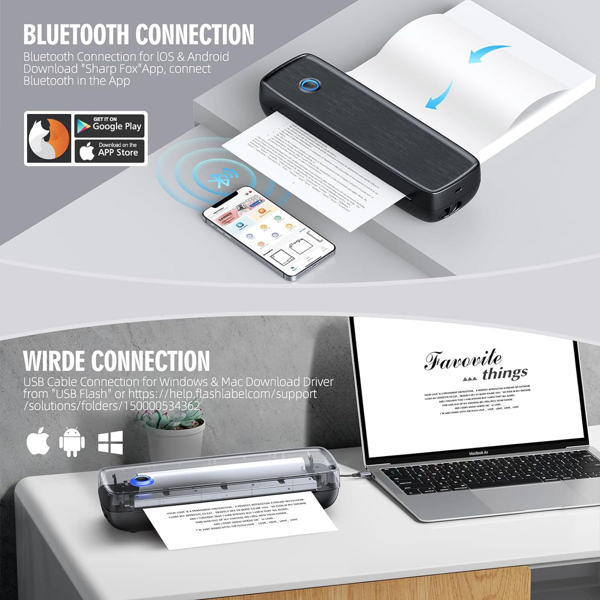 Compact Cordless Thermal Printer for Effortless Printing