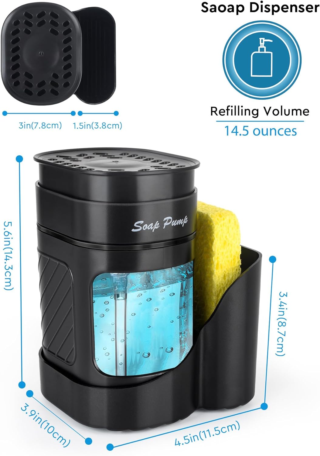 Effortless Soap Dispenser with Sponge Holder
