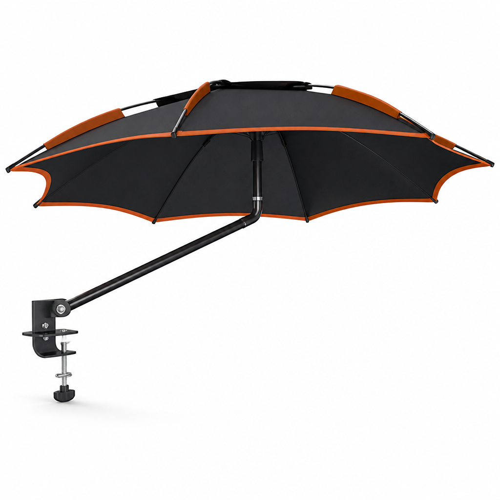 Beach Chair-Mount Tubular Metal Shade Canopy (Adjustable Tilt)
