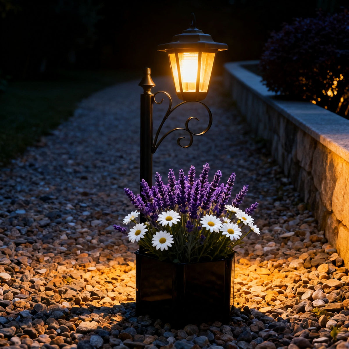 LUMENFLOW – Solar Garden Pathway Light with Floral Base