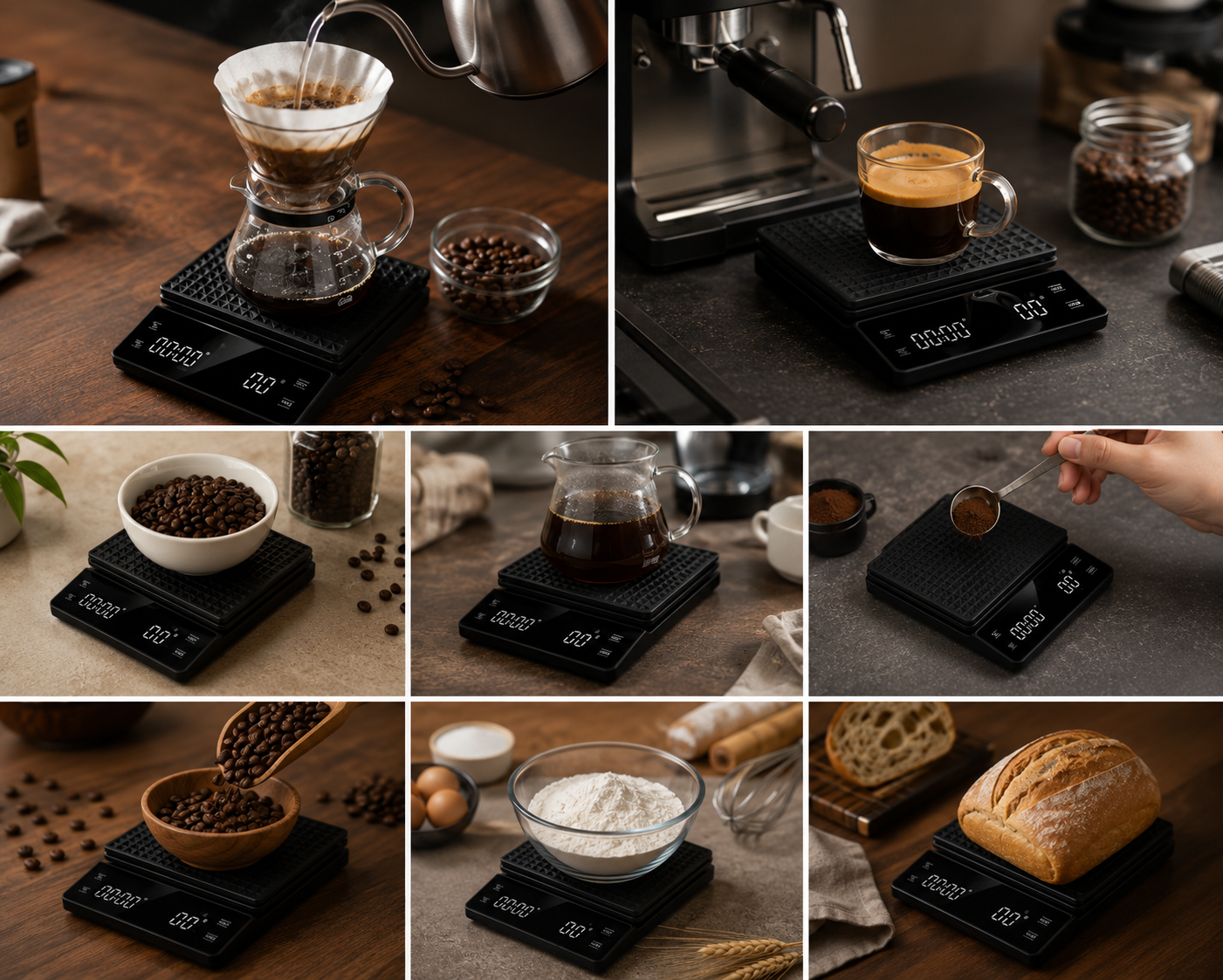 Precision Digital Coffee Scale with Timer & LCD Display