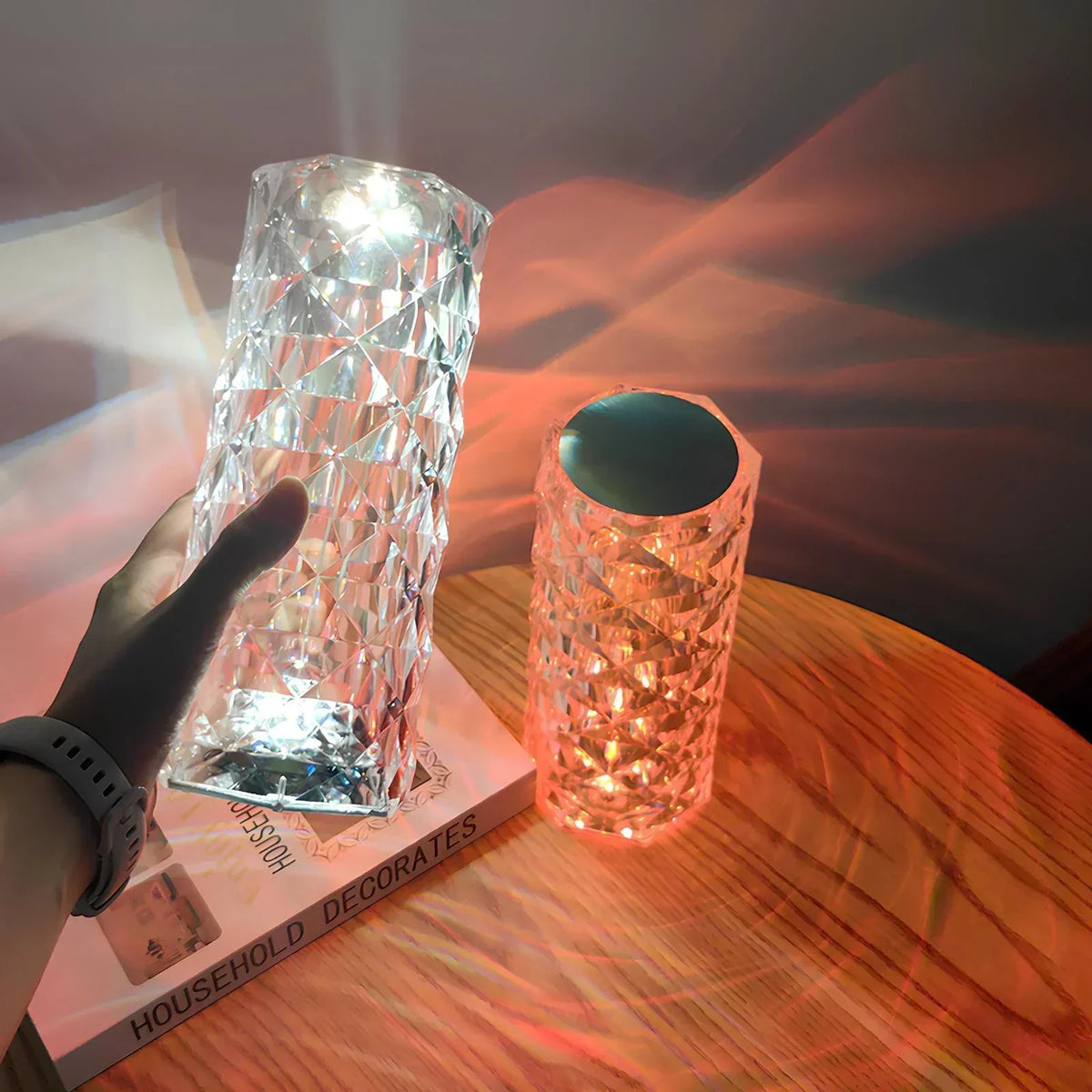 Touch-Controlled Crystal Night Lamp - Aurora Design