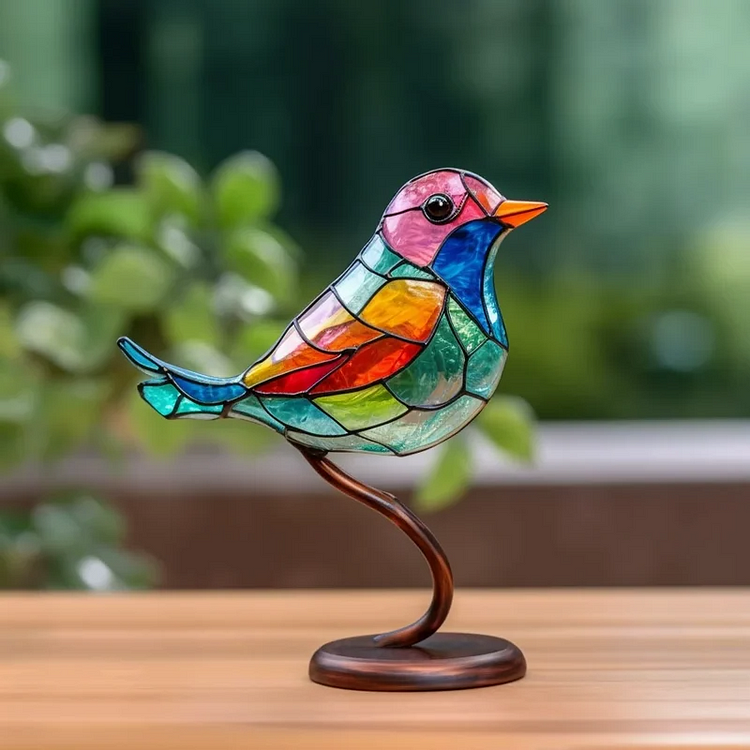 Vibrant Nature-Inspired Acrylic Bird Table Decor
