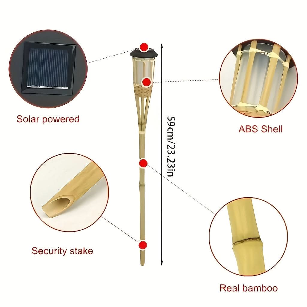 EcoFlame - Solar Bamboo LED Lanterns for Enchanting Outdoor Light