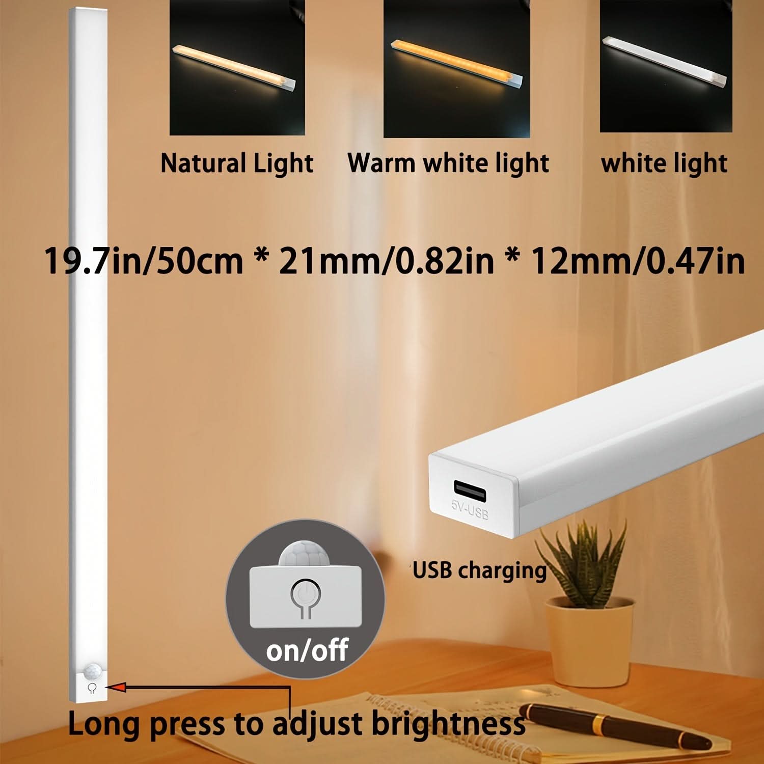 Lumosense - Smart Motion-Activated LED Night Light with Rechargeable Battery