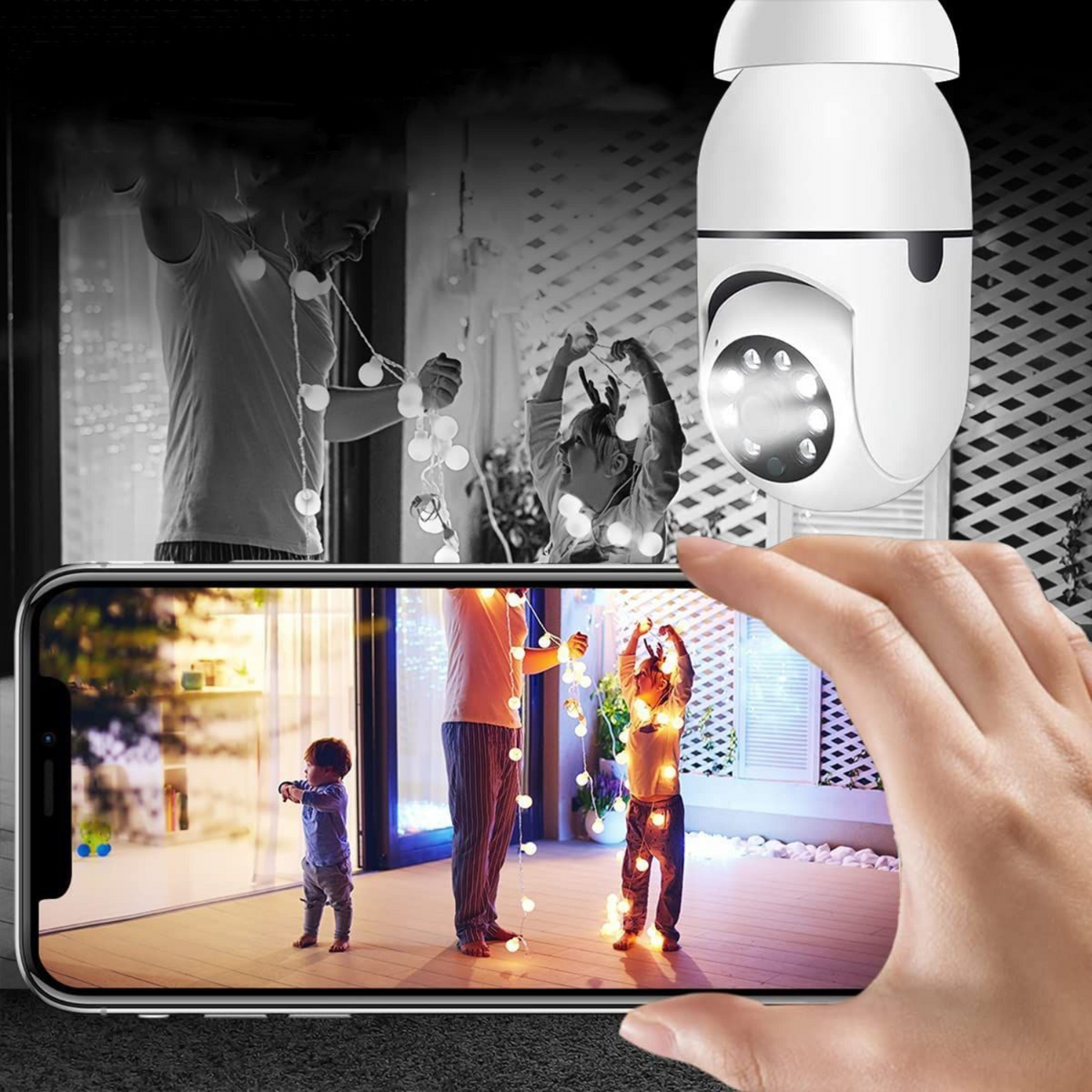 Smart LED Security Camera with 360-Degree View