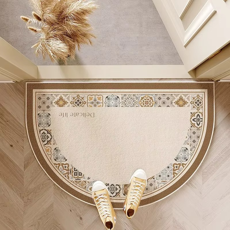 Elegant Half-Moon Entry Mat – Slip-Resistant and Dirt-Guarding