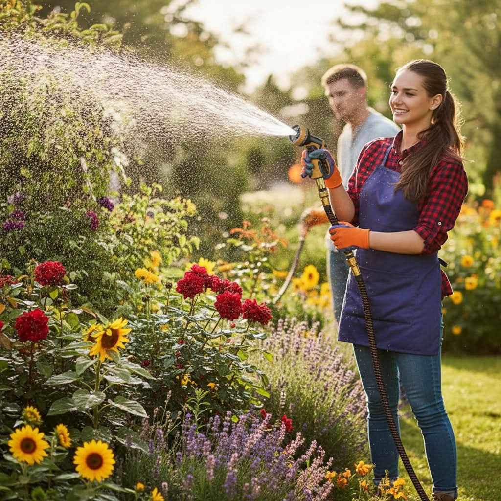 AquaFlex – Multi-Function Garden Hose with 10 Spray Settings