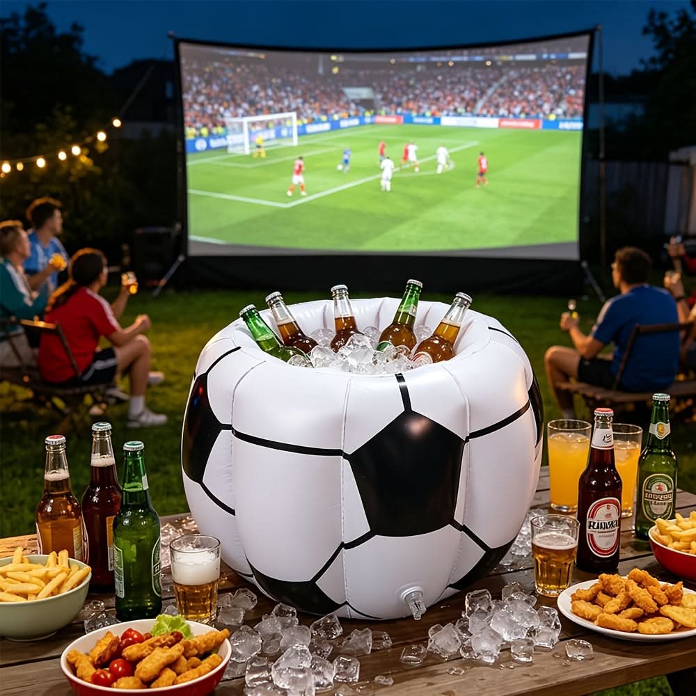 Soccer-Themed Inflatable Beverage Cooler for Parties
