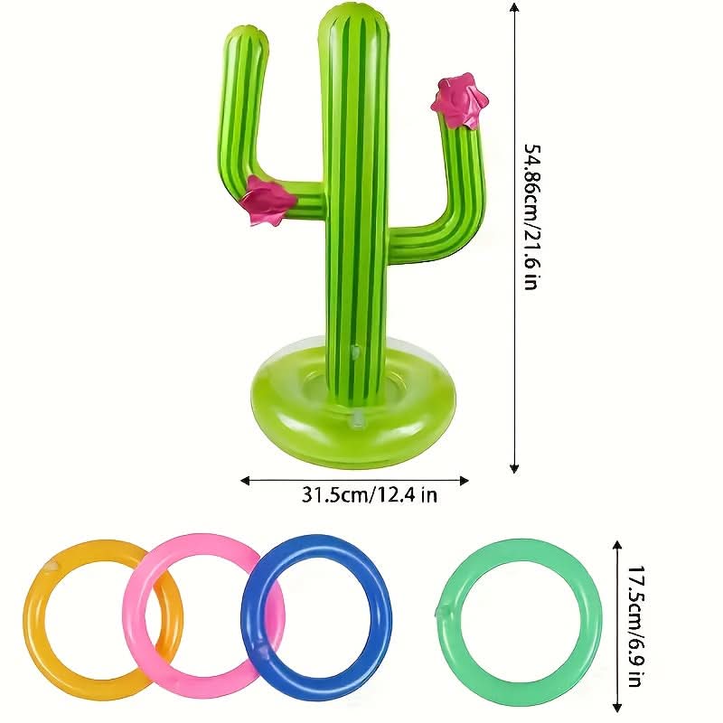Cactus Splashdown – Inflatable Ring Toss Game for Pool Parties