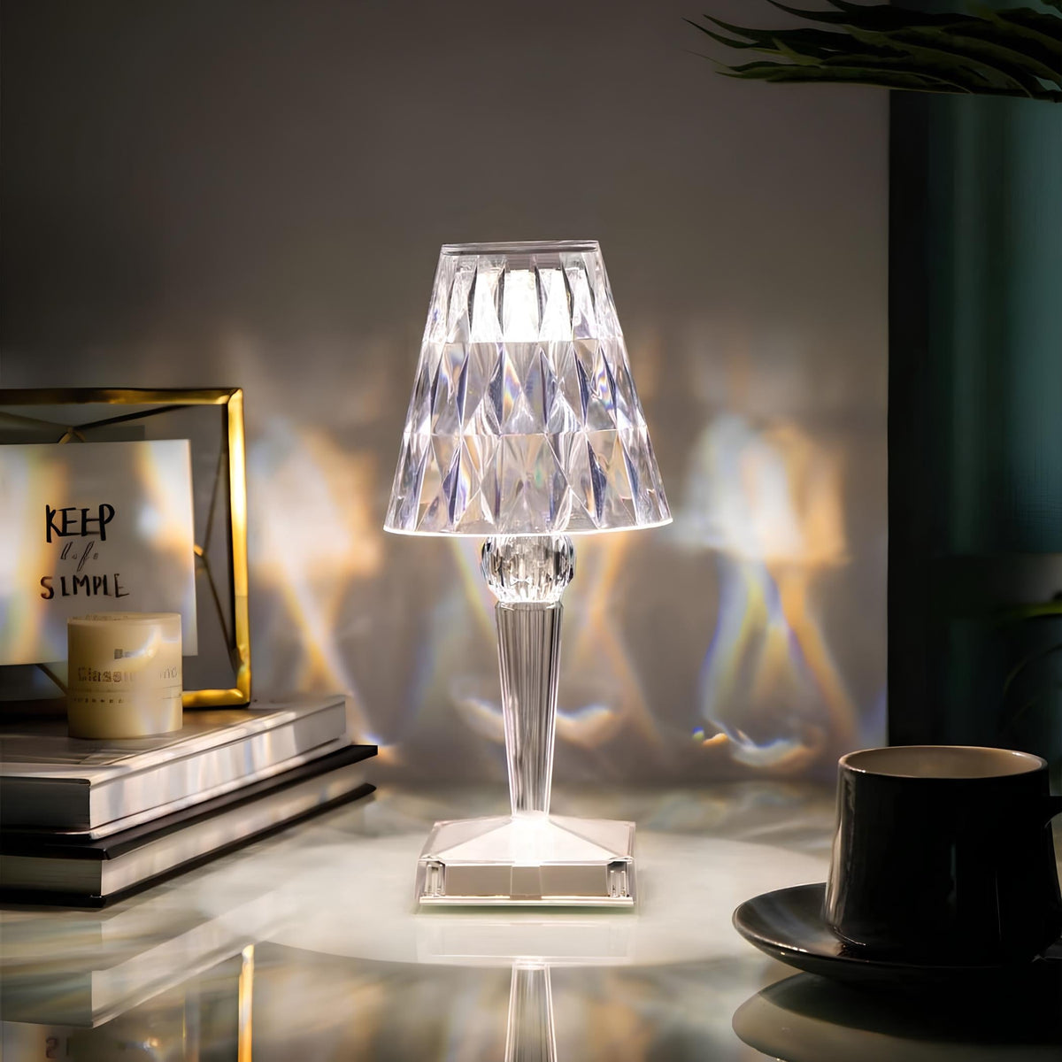 Touch-Controlled Crystal Lamp for Tables