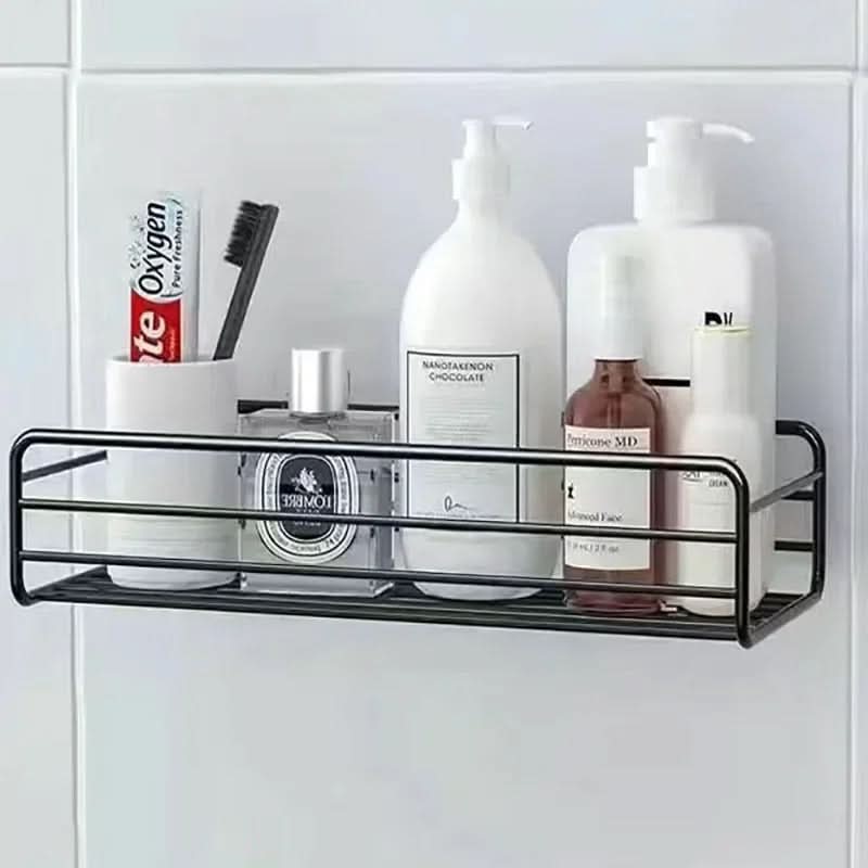 Sleek Metal Wall-Mounted Organizer for Bathroom & Kitchen