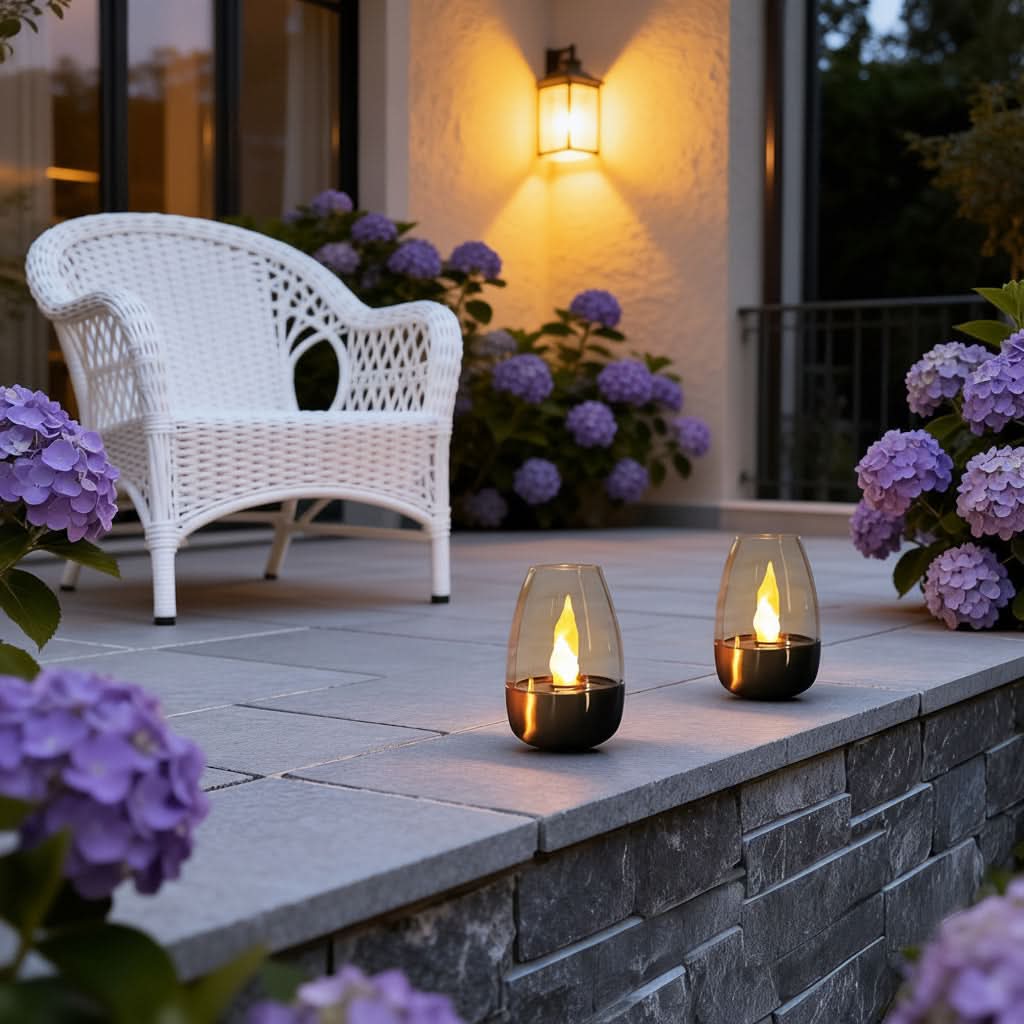 LumiGlow – Solar-Powered Stainless Steel Candle with Flickering Flame