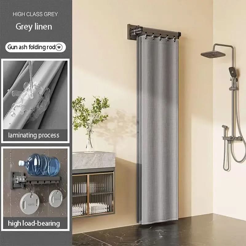 Versatile Foldable Shower Divider Rod Kit
