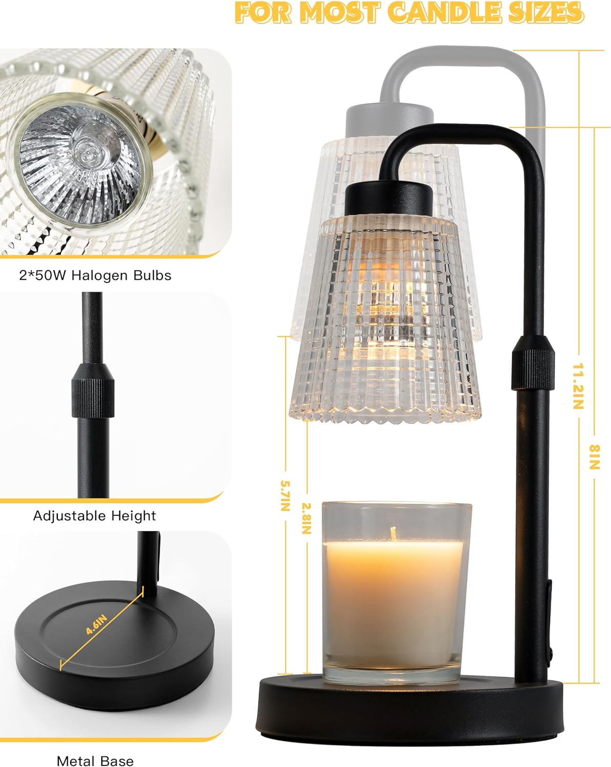 Adjustable Brightness Candle Warmer Lamp