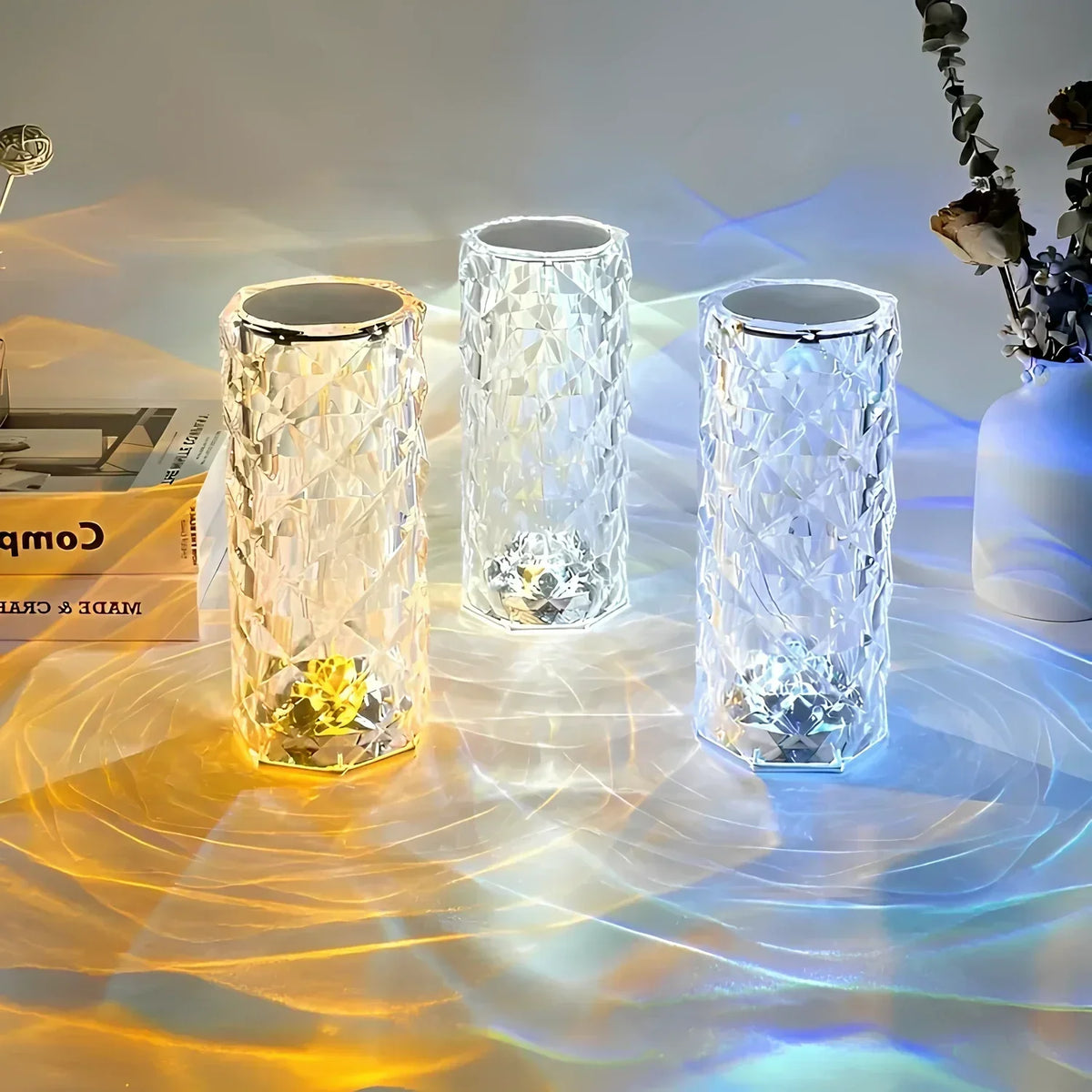 Touch-Controlled Crystal Night Lamp - Aurora Design