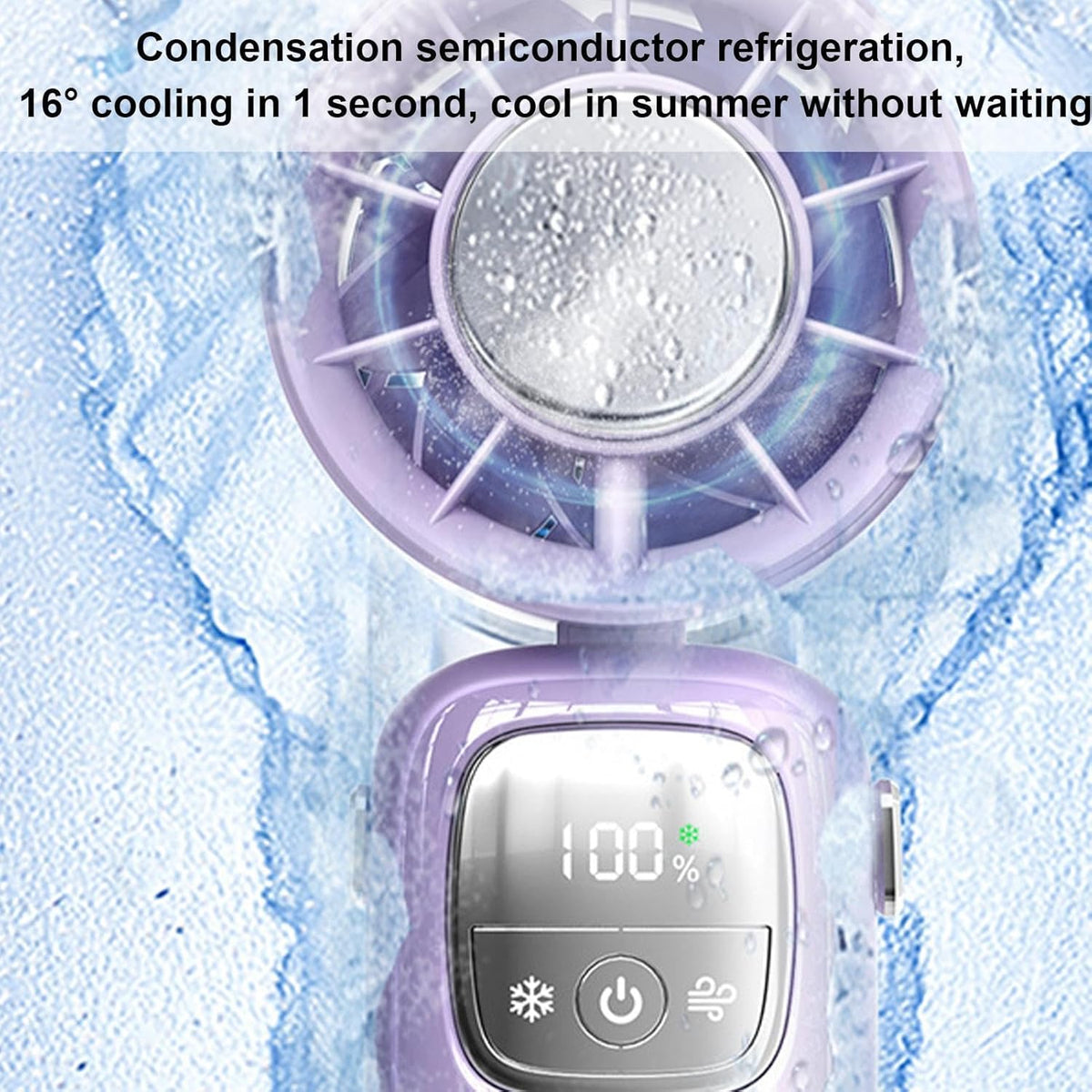 Handheld Fan with LED Screen – Portable and Foldable, 100 Speeds