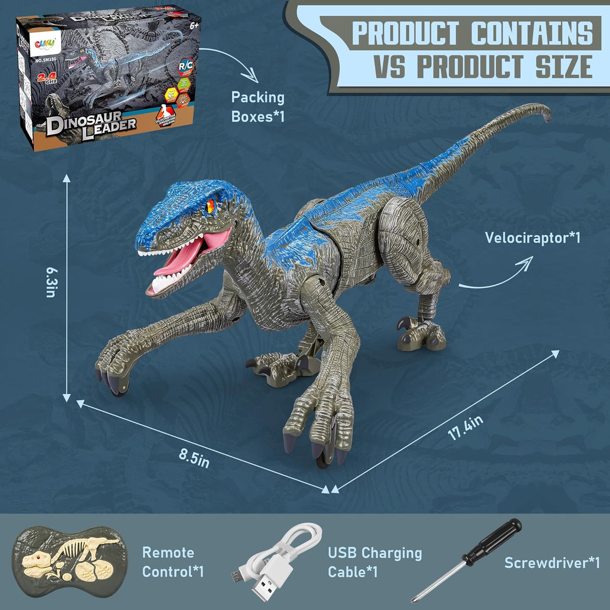Interactive Remote-Controlled Velociraptor Toy