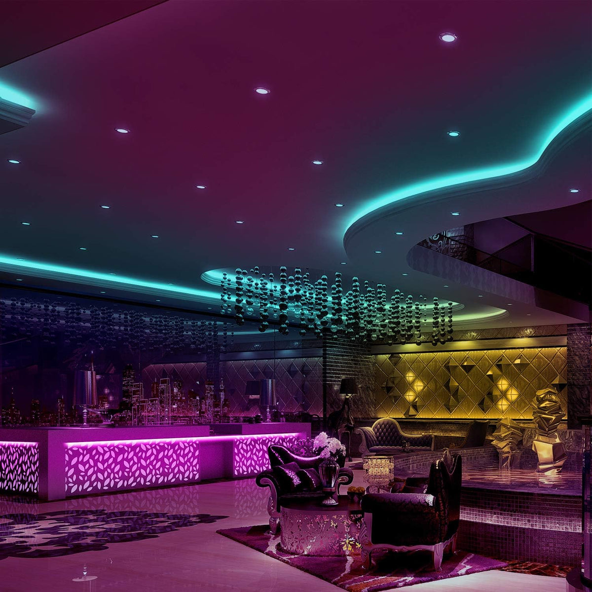 Vibrant 32ft LED Color Changing Strip Lights