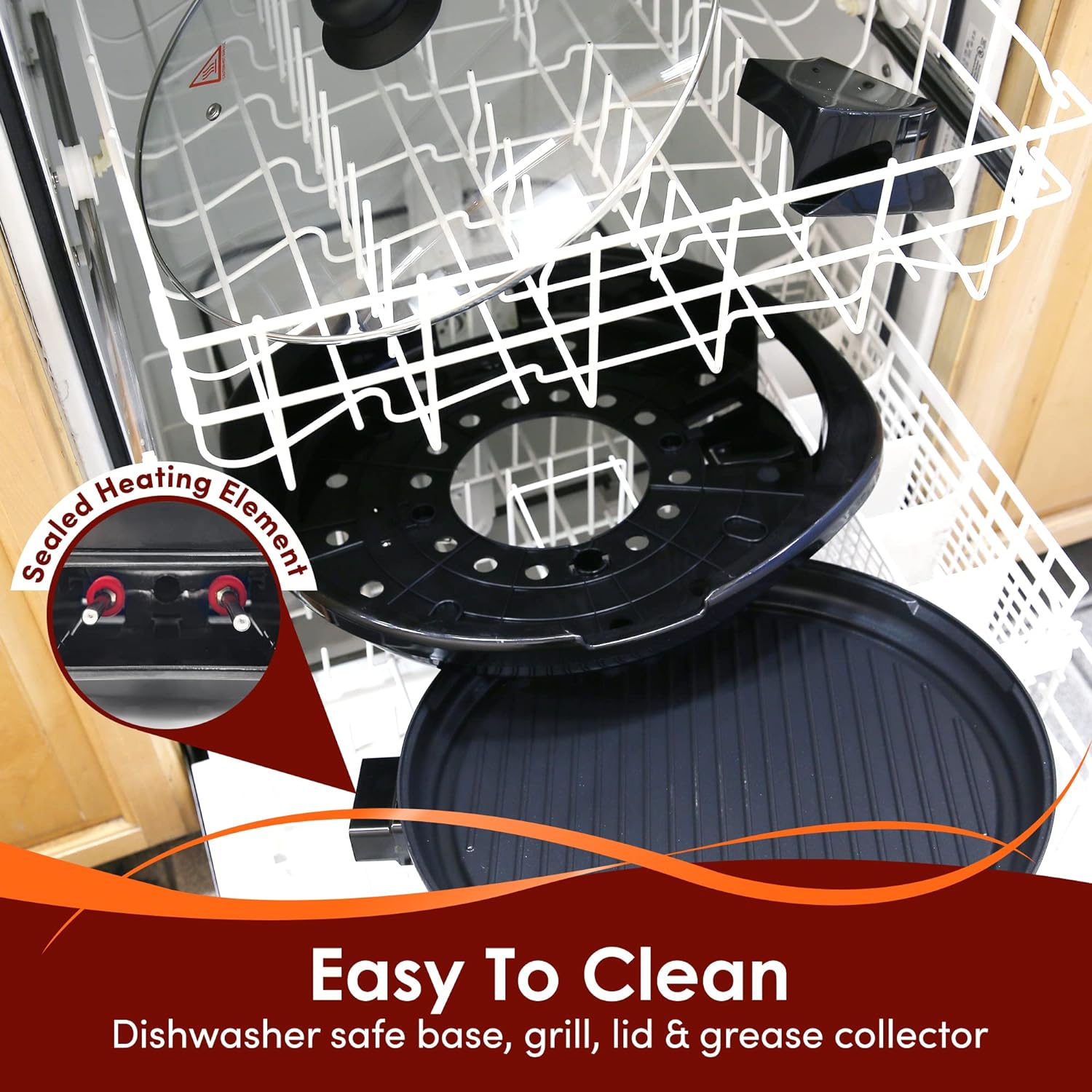Indoor Nonstick Electric Griddle with Adjustable Heat