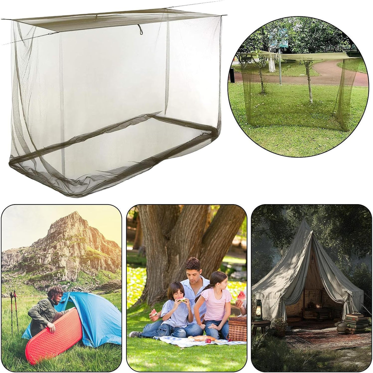 Rectangular Insect Mesh Canopy for Outdoor Use