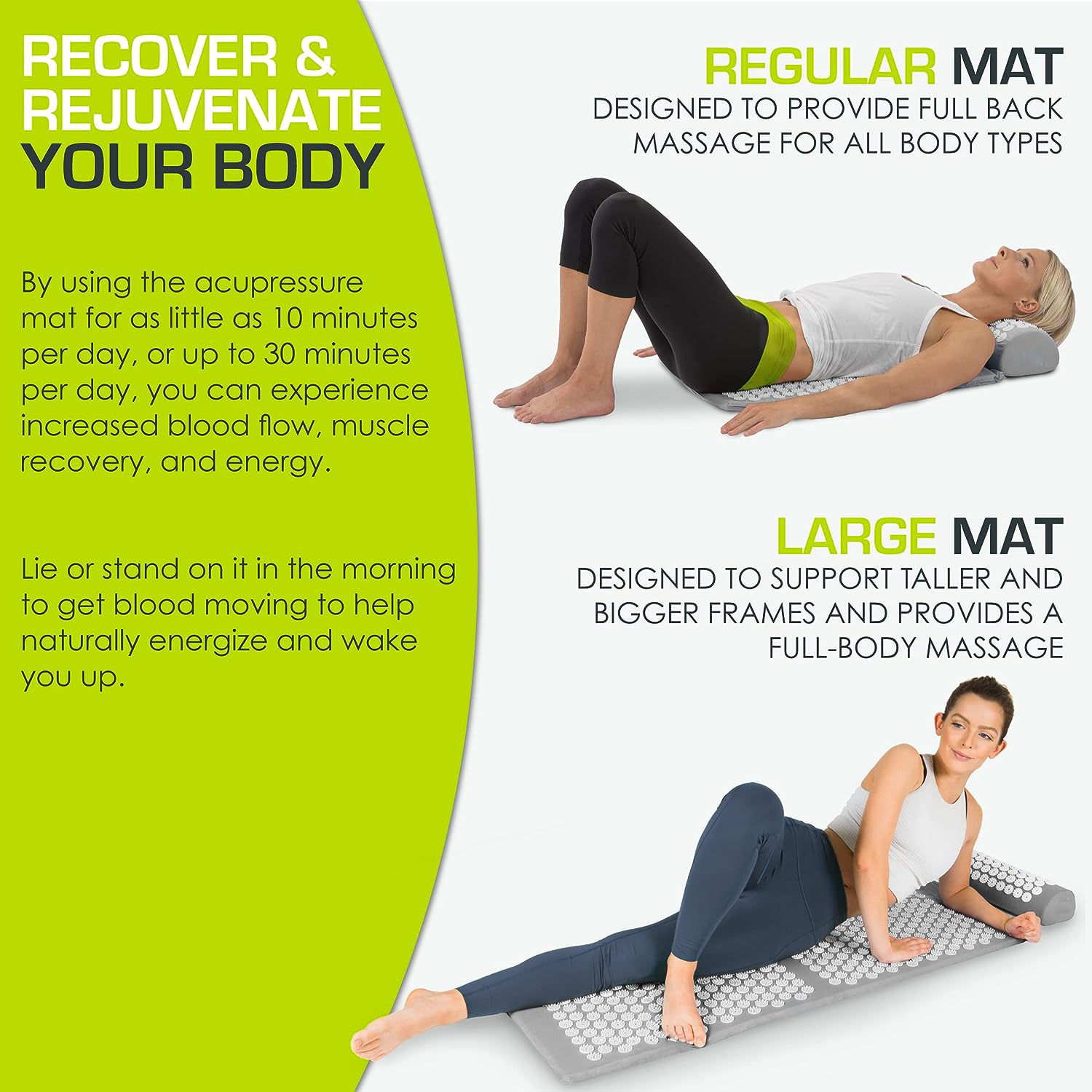 Relaxation Acupressure Mat with Neck Support