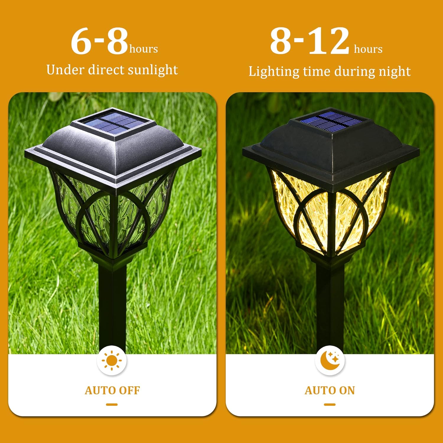 Outdoor Solar Pathway Lights - 6 Pack for Garden Elegance