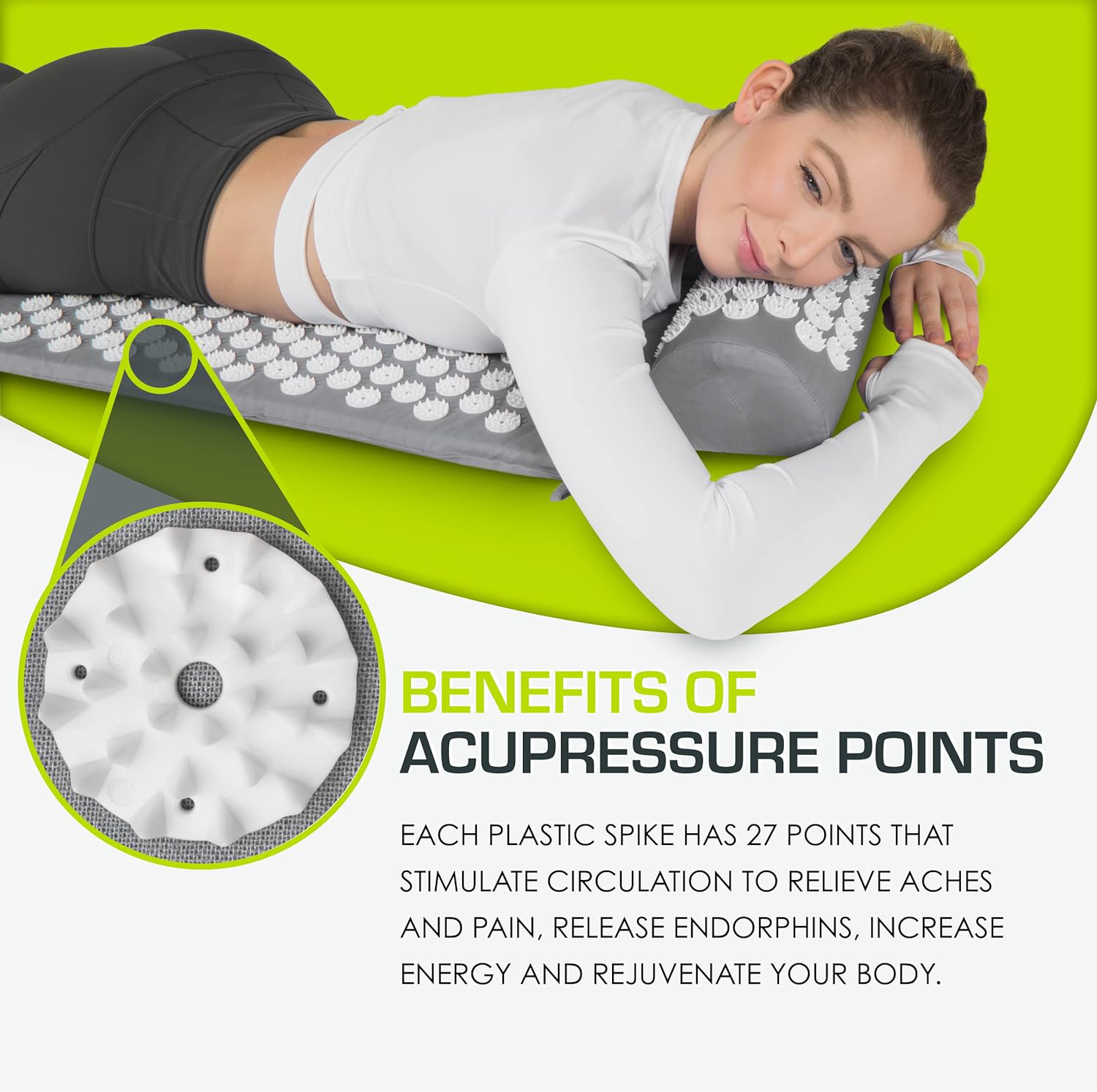 Relaxation Acupressure Mat with Neck Support