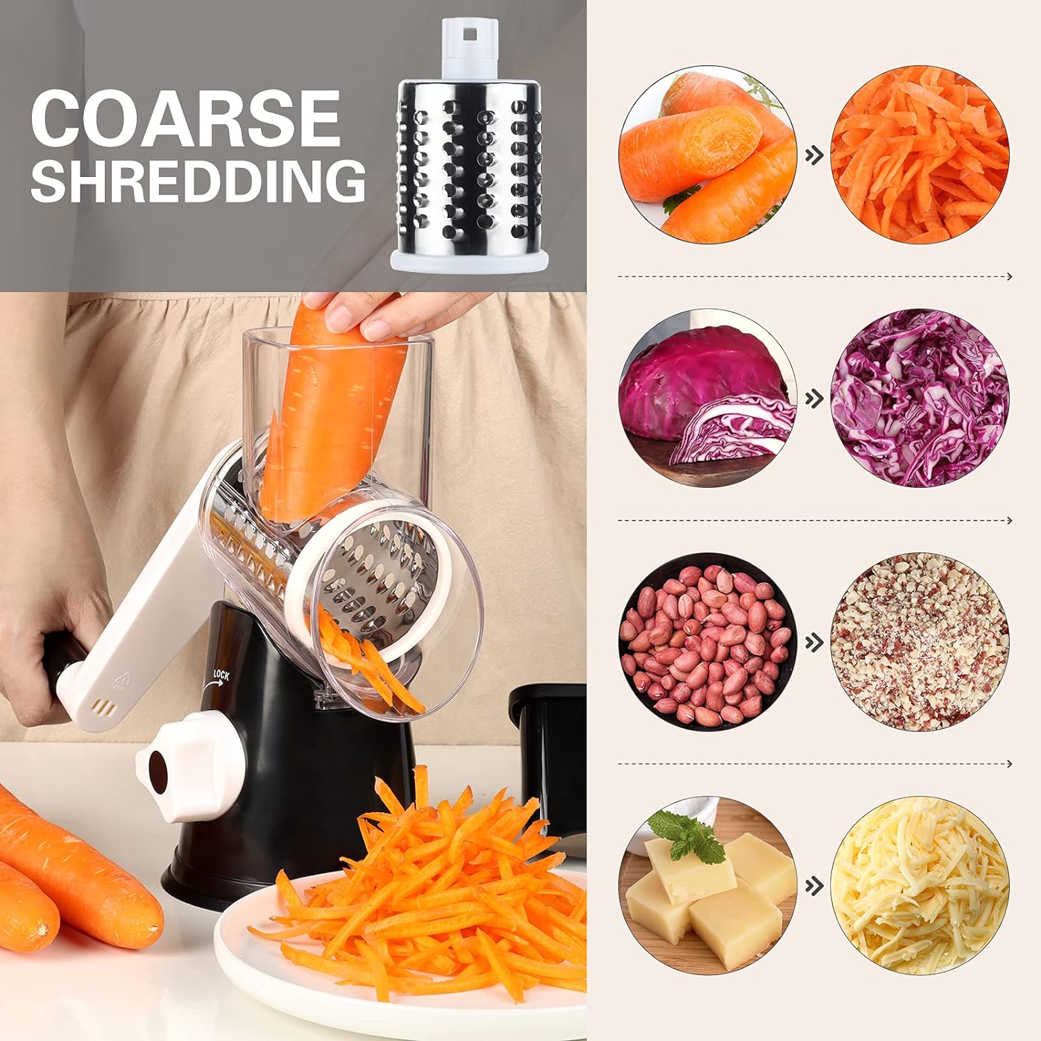 SwiftGrate Manual Cheese and Vegetable Shredder