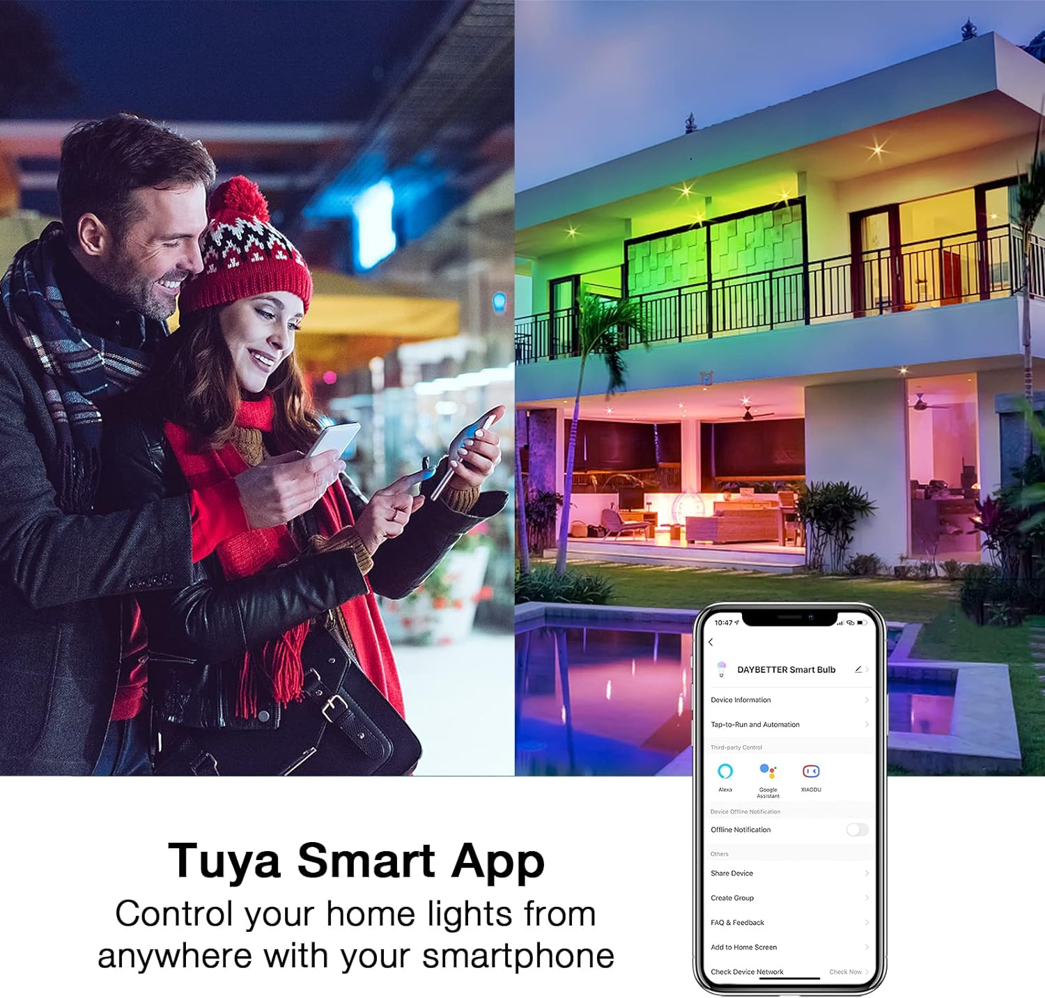 Smart Wi-Fi Color Changing LED Light Bulbs