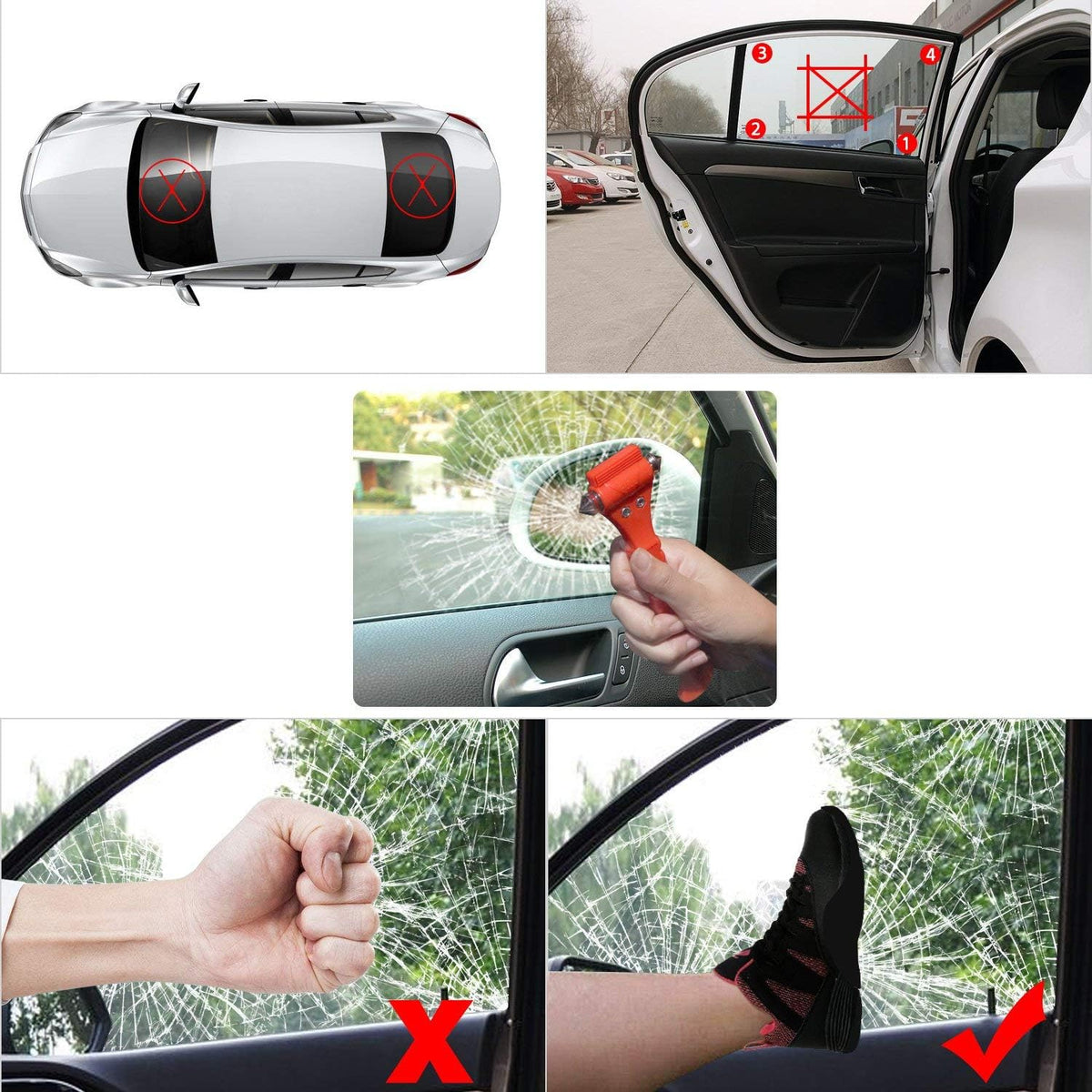 Emergency Escape Tool Kit: 2-in-1 Car Window Breaker & Seatbelt Cutter